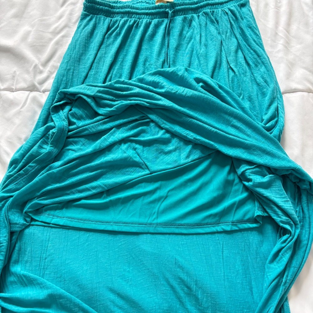 Faded Glory Maxi Skirt Womens 2X Blue Lined Elastic Waist Fairy Whimsy Beachy - Picture 3 of 8